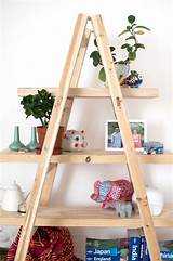Wood Ladder Shelves