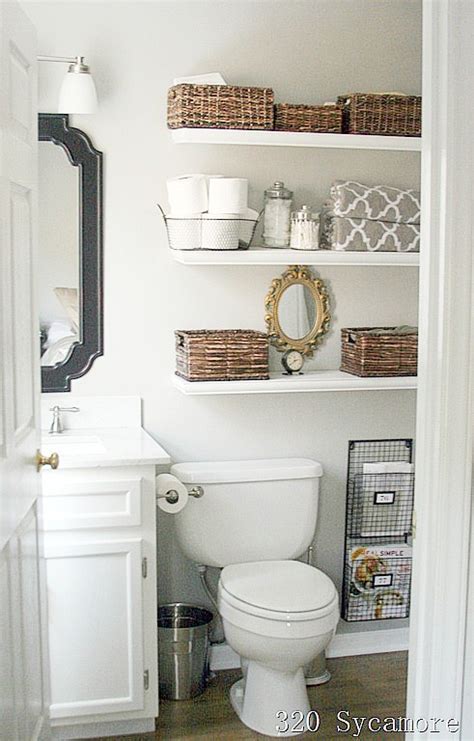Small White Bathroom Shelves Pictures