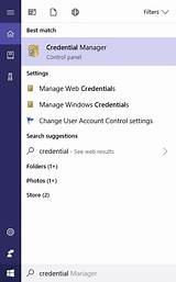 Credential Manager Windows 10 Images