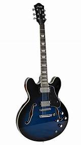 Blue Semi Hollow Body Guitar