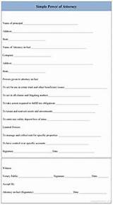 Simple Power Of Attorney Form Template