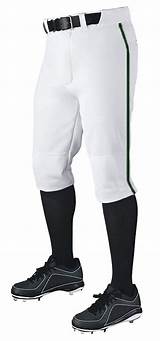 Photos of White Green Piped Baseball Pants