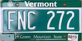 Vermont State License Plate Pictures