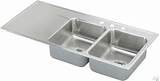 Double Stainless Sink With Drainboard Images