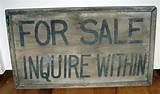 Images of Antique Wood Signs For Sale