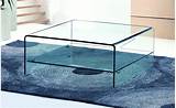 Pictures of Curved Glass Coffee Table With Shelf