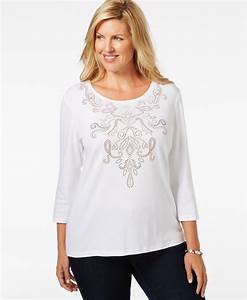  Scott Plus Size Embellished Three Quarter Sleeve Top Only At