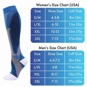 sizing chart for compression socks