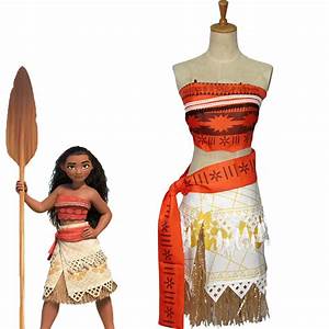 2018 movie moana cosplay princess moana dress kids size party