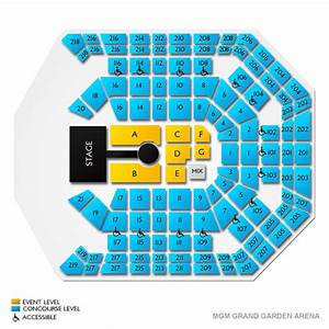 Mgm Grand Garden Arena Seating Chart Mgm Grand Garden Arena In Las
