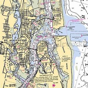 Florida St Augustine Close Up Nautical Chart Decor Nautical