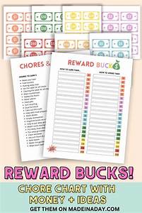 Chore Chart With Money Rewards Bucks Made In A Day