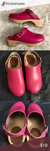  Andersson Girls Pink Swedish Clogs Handcrafted Leather Clogs With
