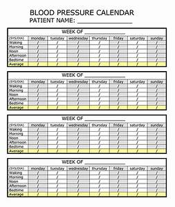 Blood Pressure Log Sheet Excel Plmama