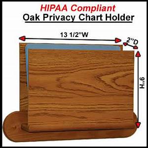 Hippa Compliant Medical Chart Holder With 1 Pocket Solid Oak Wood