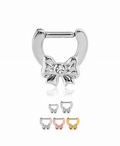 316l Surgical Steel Hinged Septum Clicker Bow Choose Your Color Size