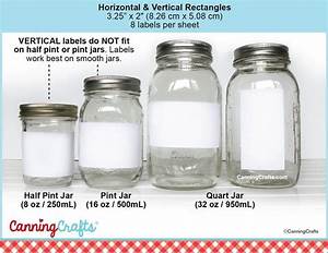 Canning Label Size Charts For Regular Wide Mouth Mason Jars Canning