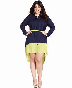  Simpson Plus Size Dress Long Sleeve Colorblocked Shirtdress