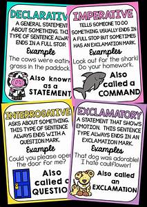 Sentence Types Posters Classroom Decor Types Of Sentences