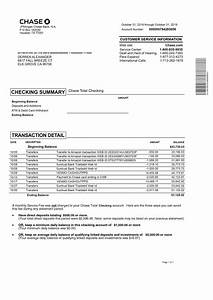 Chase Bank Statement Template Addictionary