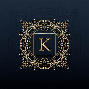 Classic Floral Monogram Design For Letter K Logo Download Free Vector