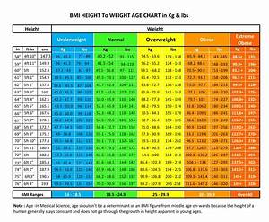 The Above Height To Weight Chart Uses The National Institute Of Health