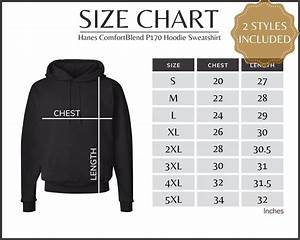 Hanes Comfortblend P170 Size Chart Hanes P170 Pullover Hoodie Etsy