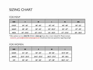 Sizing Chart Our Sizes Run Slim Members Only Official