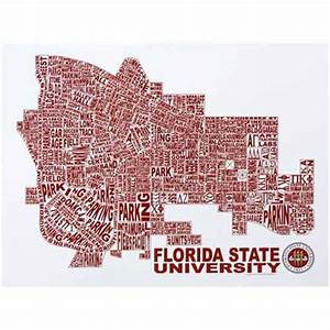 Florida State Seminoles Fsu Campus Word Cloud Art Print Fsu Campus