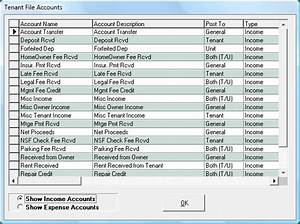 Unlimited Chart Of Accounts With The Tenant File Tenantfile Com