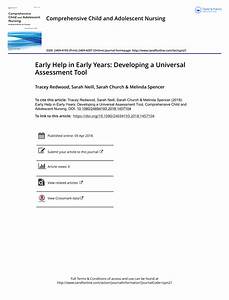 Pdf Early Help In Early Years Developing A Universal Assessment Tool