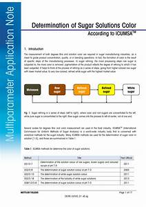 Pdf Determination Of Sugar Solutions Color According To Icumsa