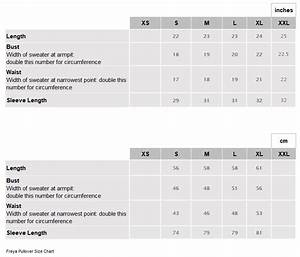 Sizing Chart Freya Pullover Invisible World Us