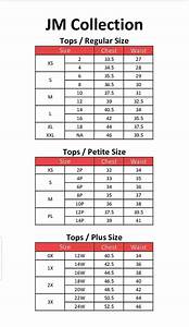 Jm Collection Clothing Size Chart Scott Clothing Size Chart