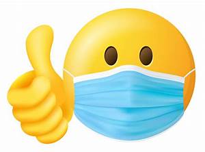 Emoji Smiley With Medical Doctor Mask And Thumbs Up Vector Symbol