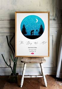 The Day We Met Custom Star Map By Date Stars The Day We Etsy