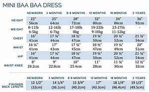 Mini Baa Baa Dress Size Chart Mini Dress Size Chart Baa Baa