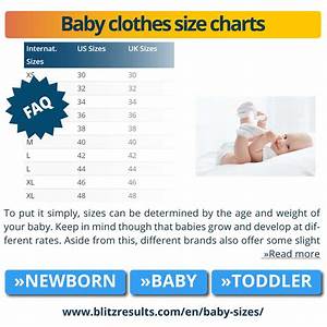 Baby Size Chart Clothes By Age Or Height For Boys Girls