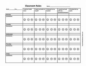 Printable Classroom Behavior Chart Template Templates At