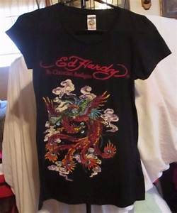 Ed Hardy T Shirt Size S Black Dragon Embellished Ed Hardy T