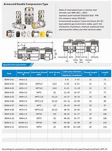 Double Compression Cable Gland Size Chart Metal Cable Gland
