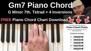 Gm7 Piano Chord G Minor 7th Inversions Tutorial Free Chord Chart