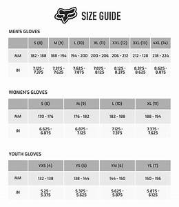 Fox Mx Gloves Size Chart Images Gloves And Descriptions Nightuplife Com