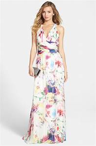 Hailey By Papell Twist Back Print Chiffon Gown Nordstrom