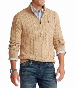 Polo Ralph Cable Knit Cotton Quarter Zip Sweater Dillard 39 S