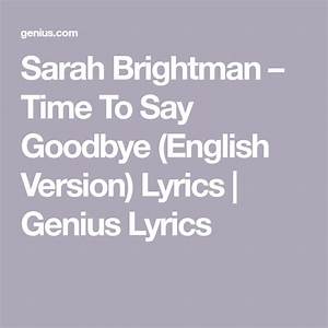  Brightman Time To Say Goodbye English Version Lyrics Genius