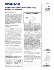 characteristics compatibility of thermoplastics for ultrasonic