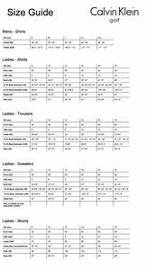 Calvin Klein Size Charts For Men Women And Kids 39 Clothing