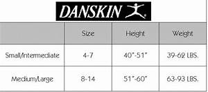 Dance Etc Danskin Girls Tight Size Chart