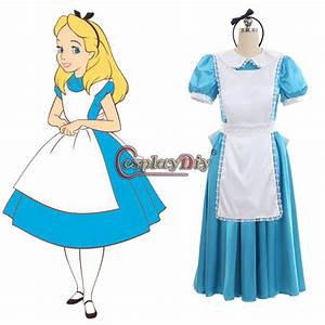 Alice In Wonderland Alice Uniform Blue Dress Women Cosplay Costume